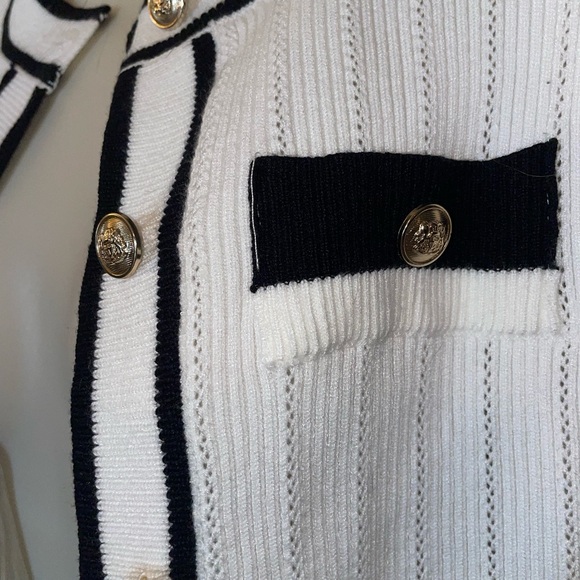 SHEIN Black and White Knit Cardigan - Picture 2 of 4